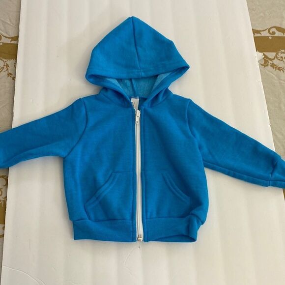 American Apparel turquoise hoodie zipper pockets 50 % cotton 50 polyester 2pack - Picture 1 of 4